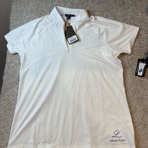 Women’s Swannies NEW White Polo Shirt- XL